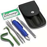 MYDAISY Zeckenzange 5er Set mit Etui - Zeckenzange Mensch - Zeckenschutz für Menschen Haustiere & Kinder - Zeckenzange für Hunde - Zeckenhaken - Zeckenzange Katze